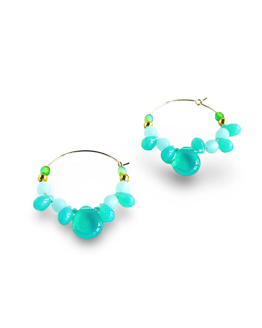 Oceania seafoam Crystal hoop earrings