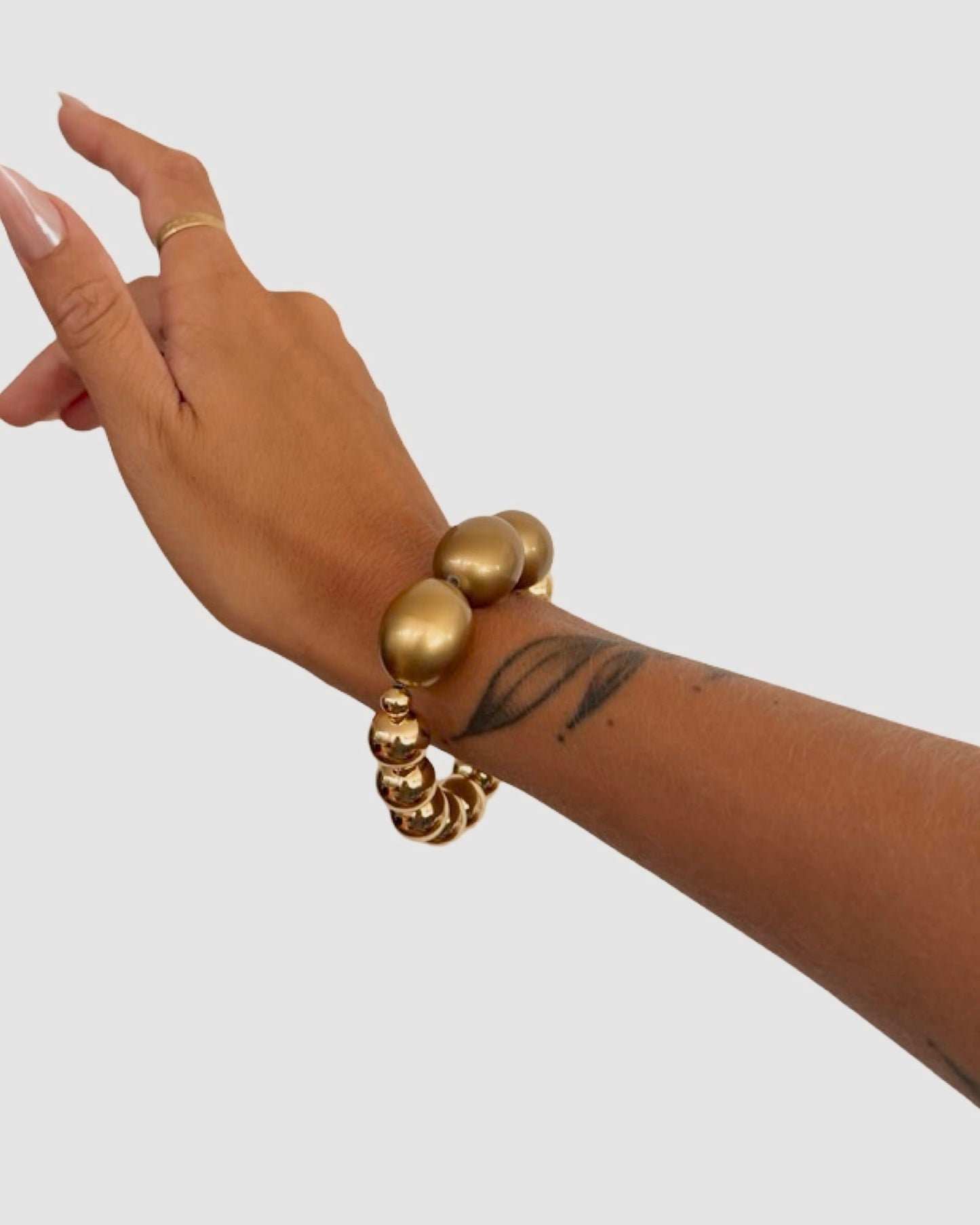 Vintage Gold Japanese punk lucite pearl punk bracelet