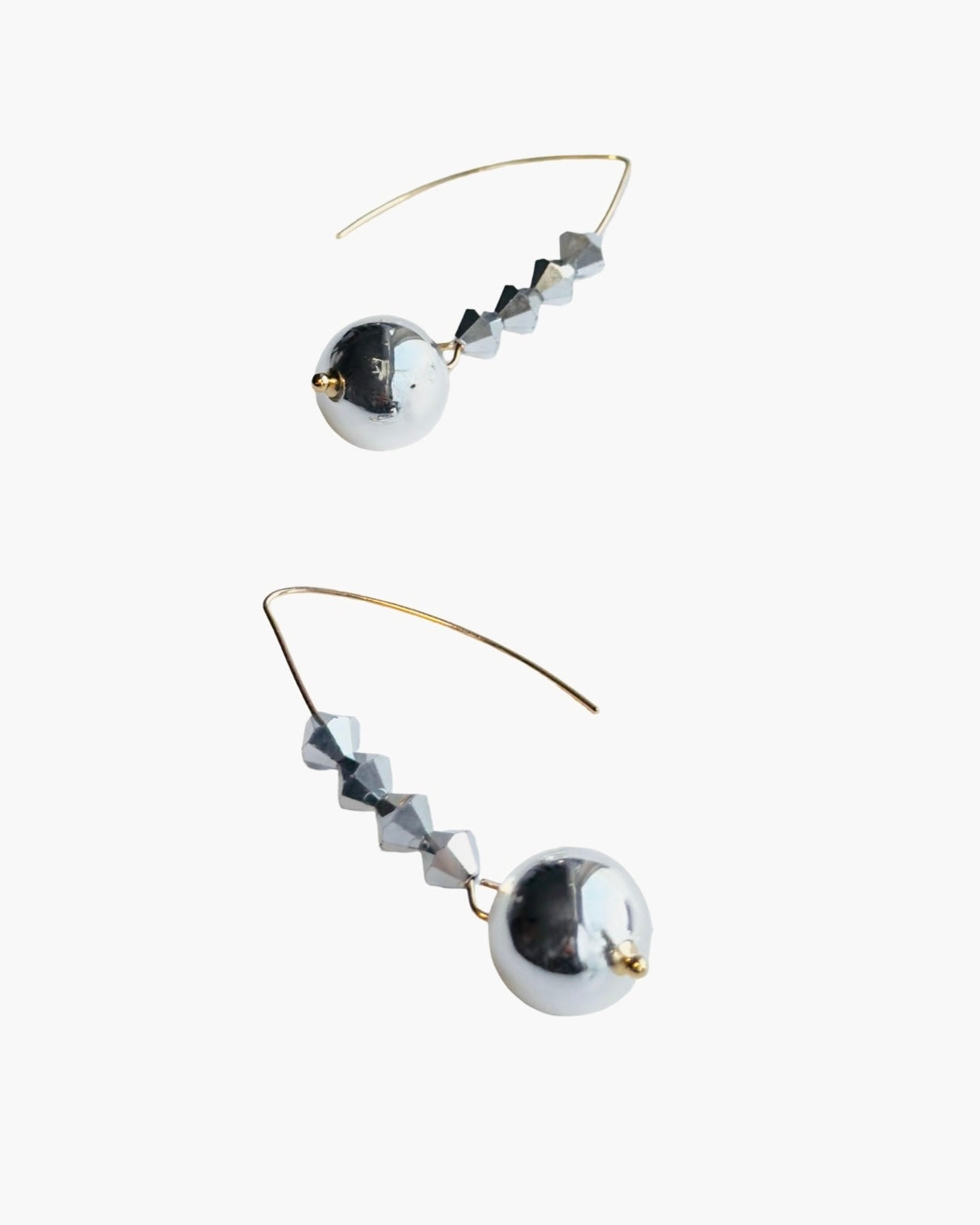 Greer silver crystal drop earrings