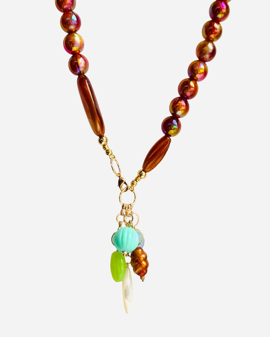 Allegra Amber drop pendant necklace