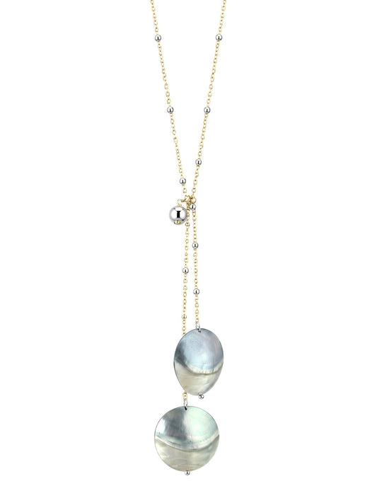 Nalu Vintage Shell Soft Grey Pearl Necklace
