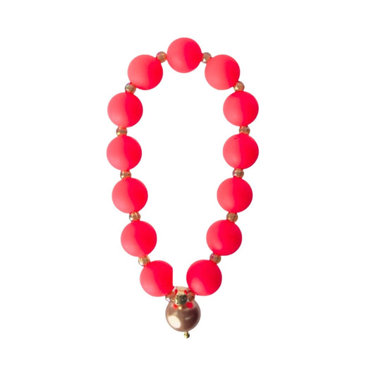 Beau neon strawberry beaded charm bracelets