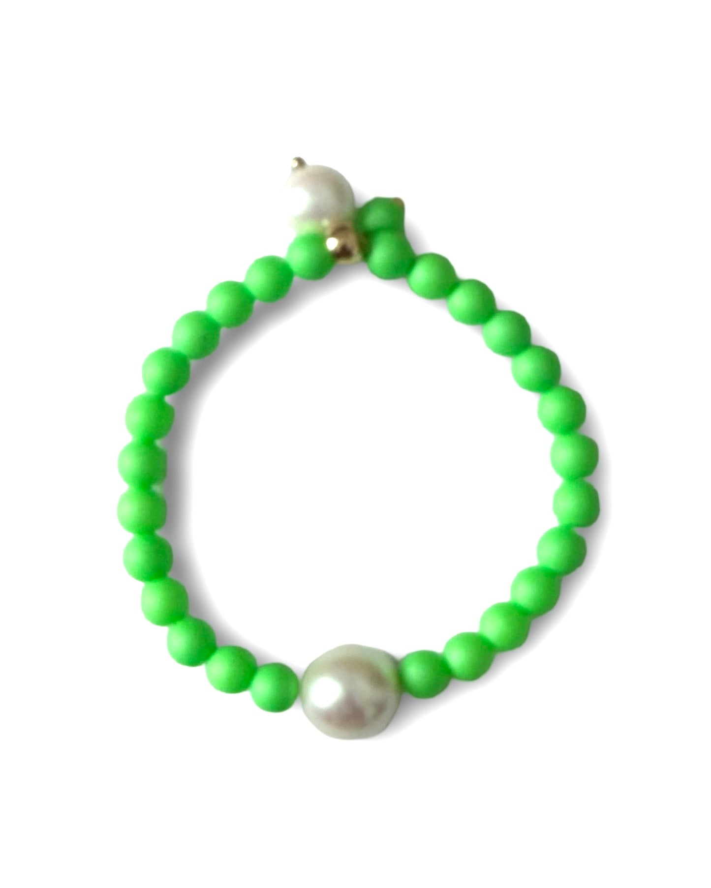 Lollipop bright green Crystal Pearl bracelet