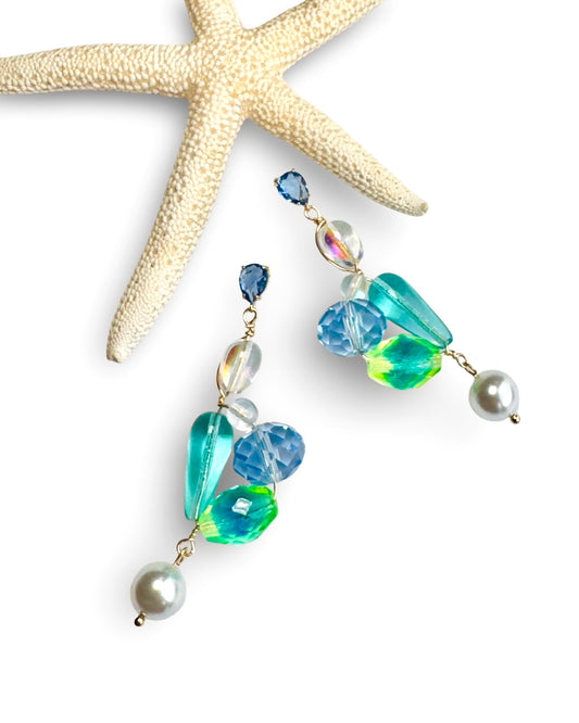 Cascade Crystal drop earrings