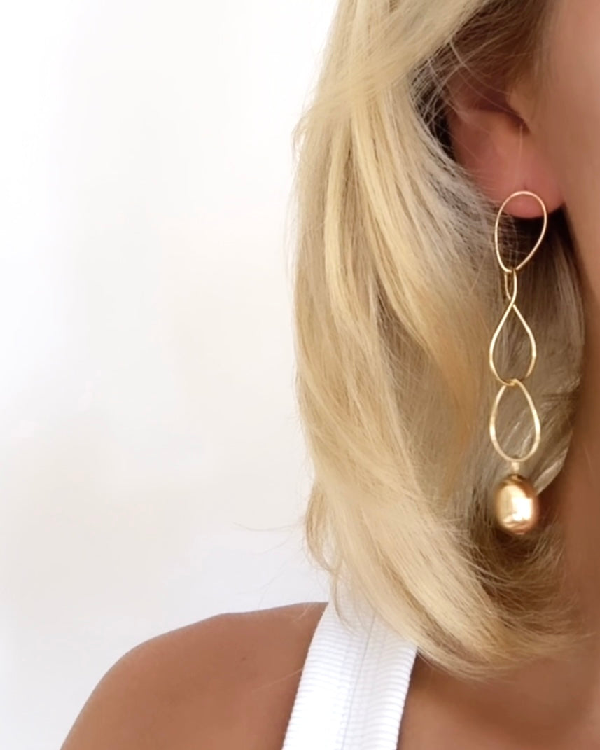Golden Infinity Drop Earrings