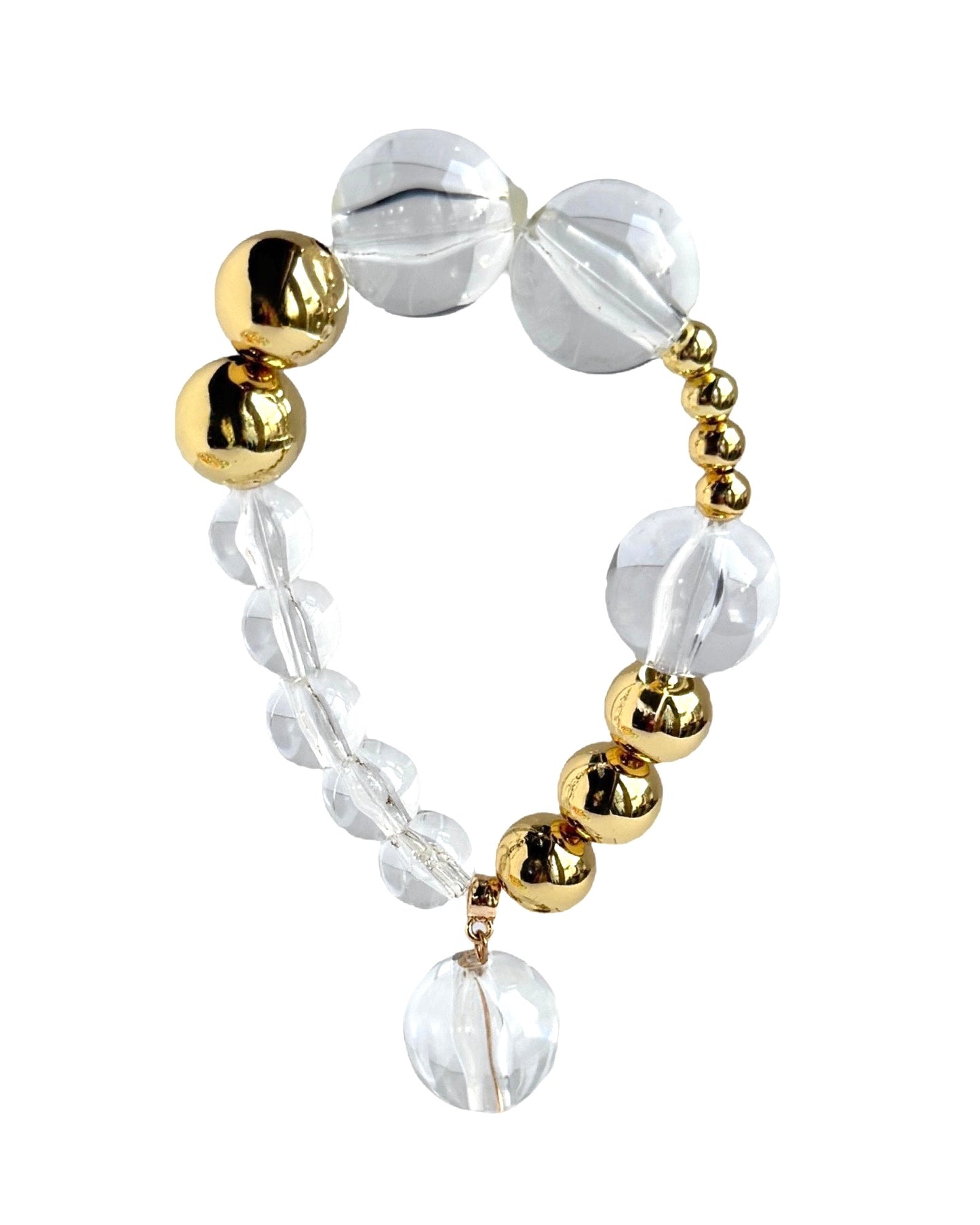 Baby bell vintage, lucite + gold beaded bracelet