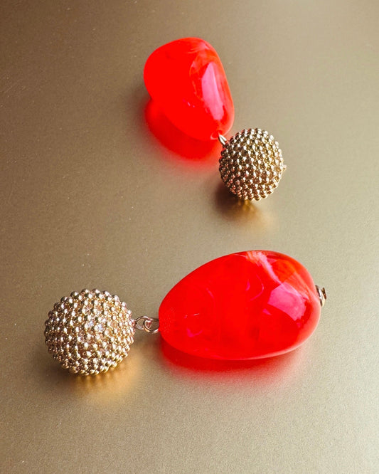 Margo gold + tangerine earrings