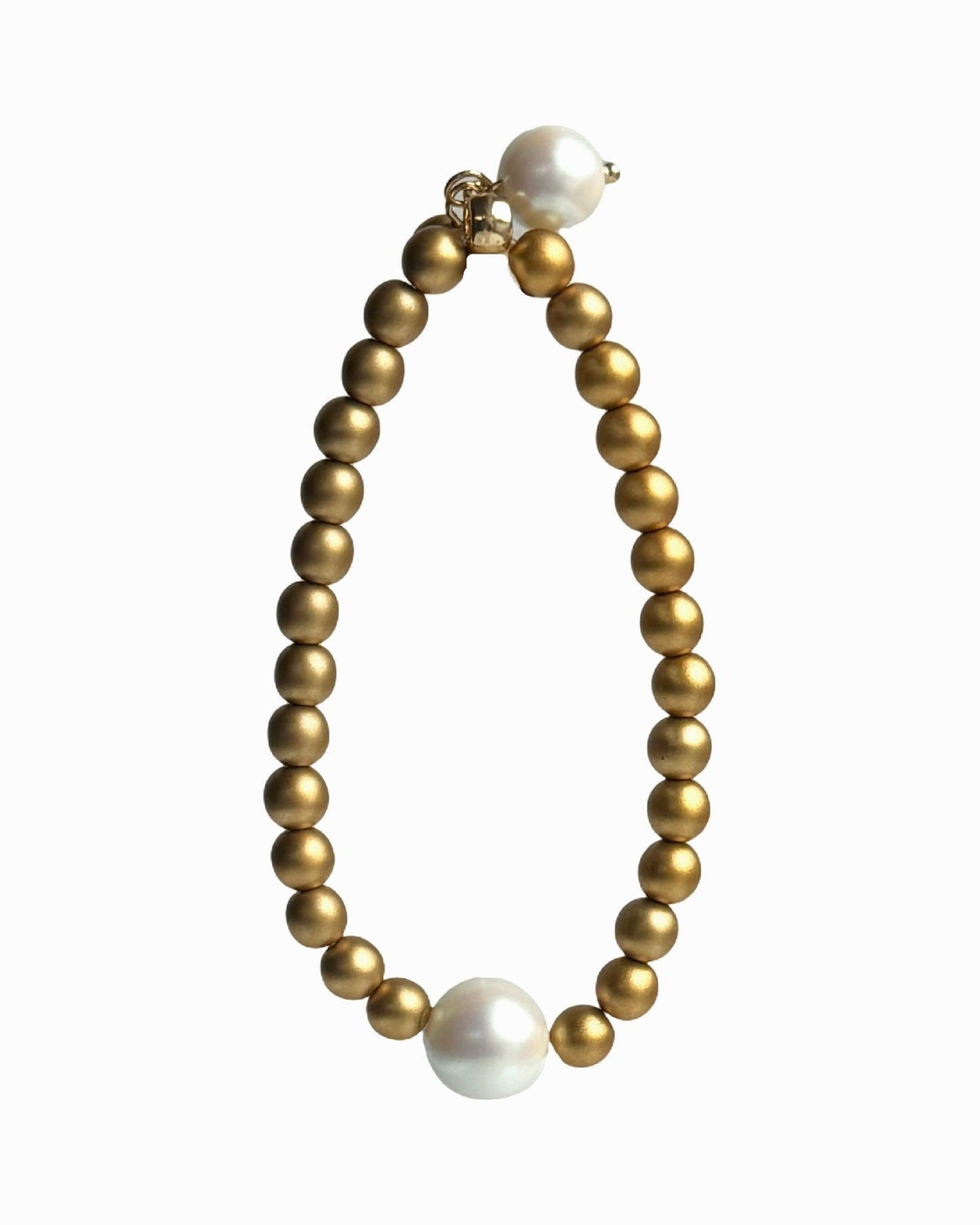 Lush lollipop Matt gold crystal pearl bracelet