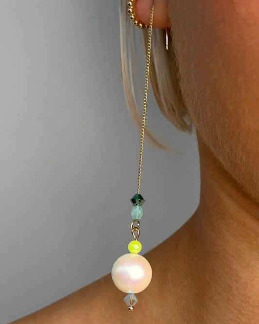 Petra Threader pearl earrings