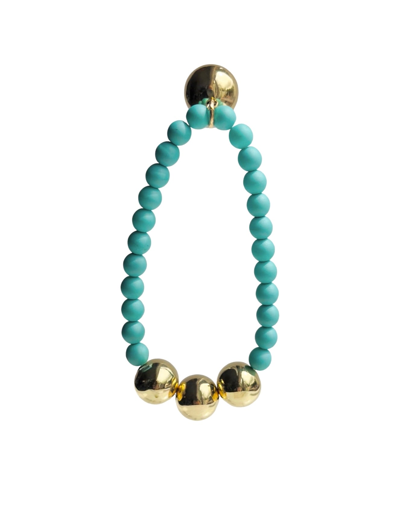 Betty boo turquoise crystal pearl gold beaded bracelet