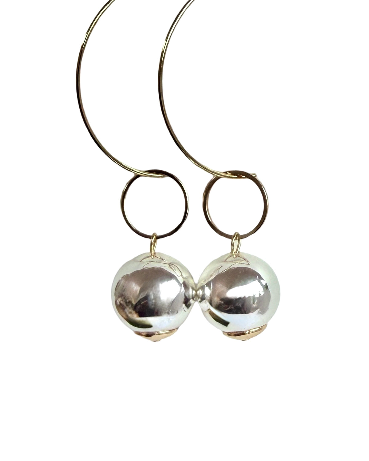 FULL METAL SILVER + GOLD DROP EARRINGS