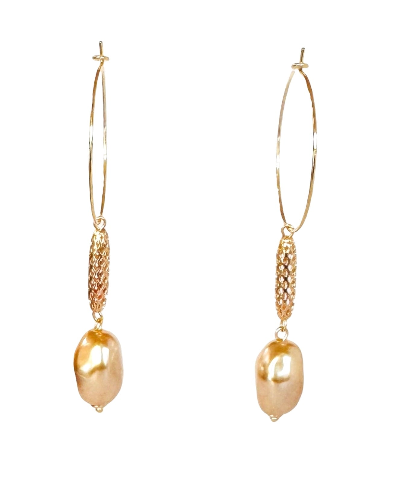 Hoopalicious vintage lucite pearl drop hoops