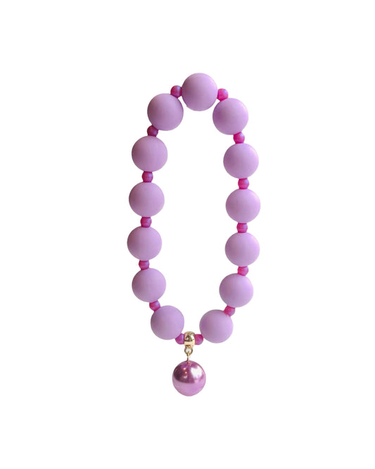 Beau Lavender beaded, crystal pearl bracelet