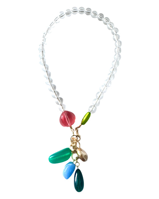 Annika drop vintage beaded necklace