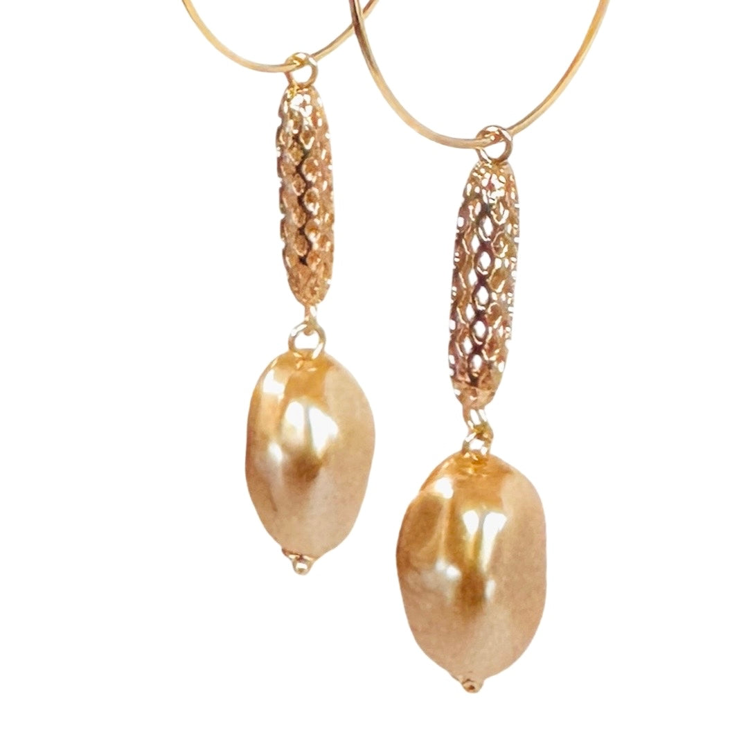 Hoopalicious vintage lucite pearl drop hoops