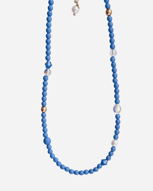 Sherbet drop cornflower blue crystal pearl chocker