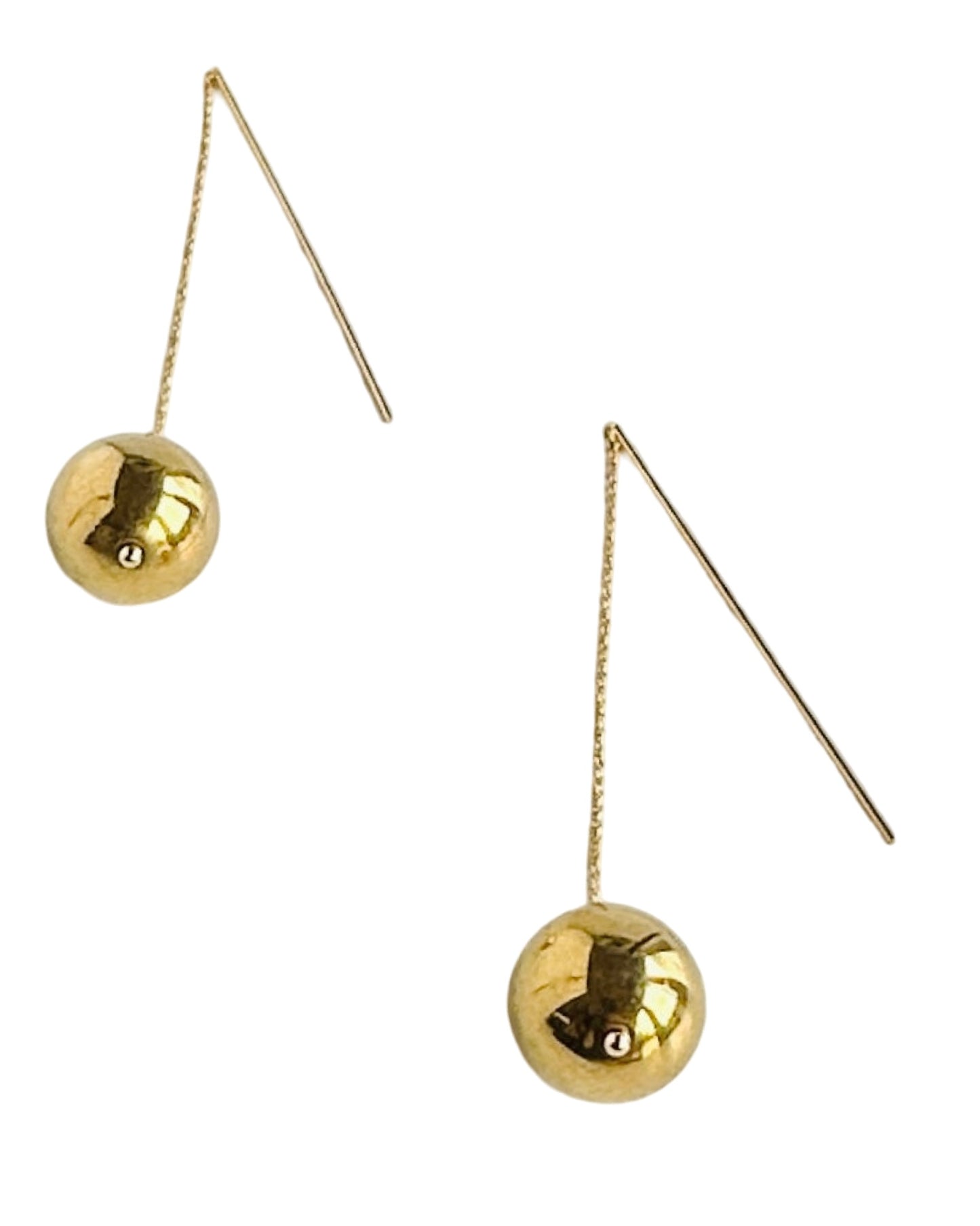 Laura Lee Gold bead drop threader earrings