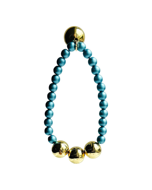 Betty boo petrol blue crystal pearl bracelet