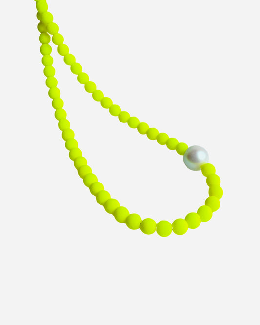 Gilda neon yellow crystal pearl necklace