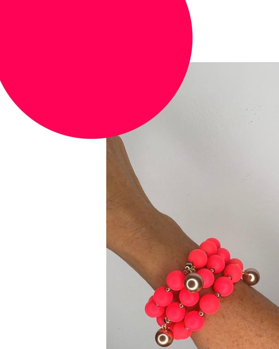 Beau neon strawberry beaded charm bracelets