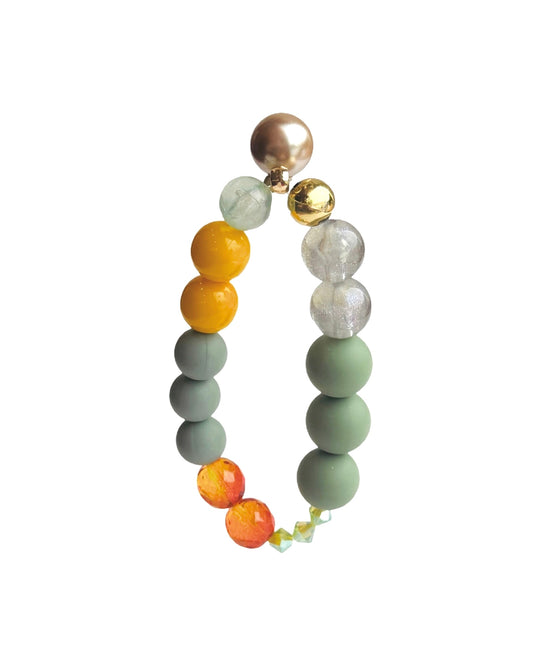 Sunset Princess tango, Olive, Crystal pearl charm bracelet