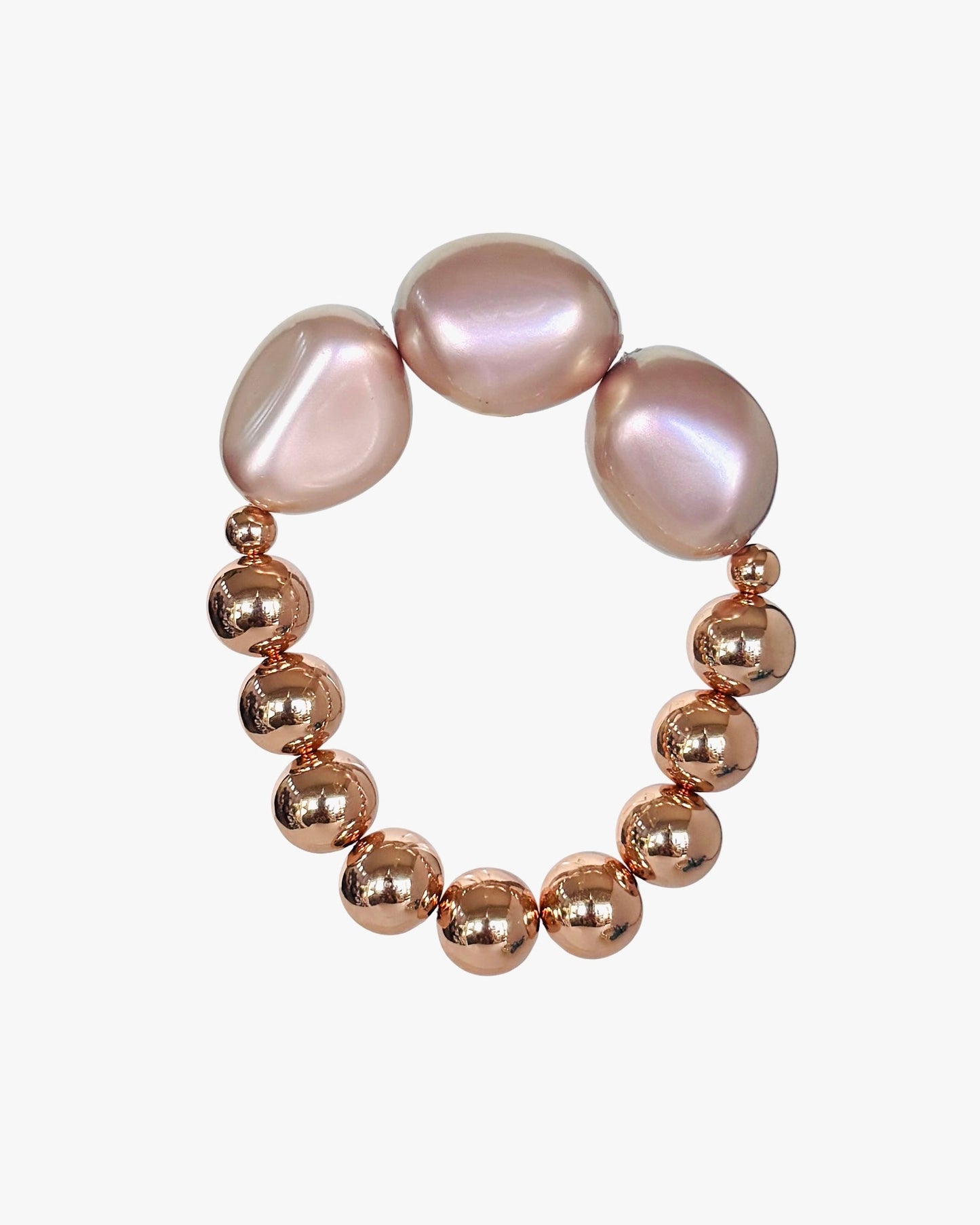 Gloria handmade crystal pearl + gold beaded bracelet