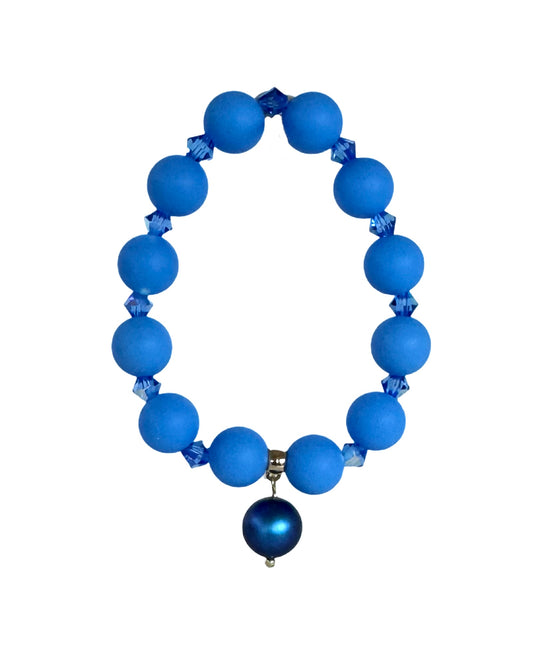 Bea beaded + crystal blue bracelet