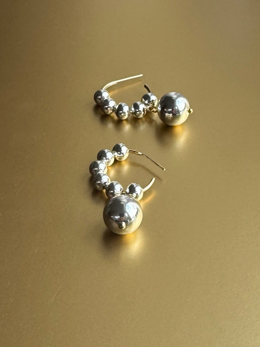 Penny silver gold hoop earrings