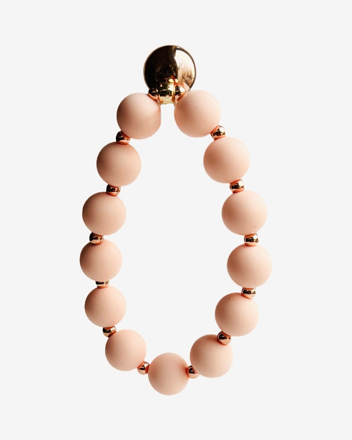 Beau softest pink + 14k rose gold charm bracelet