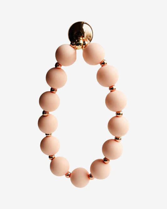 Beau softest pink + 14k rose gold charm bracelet