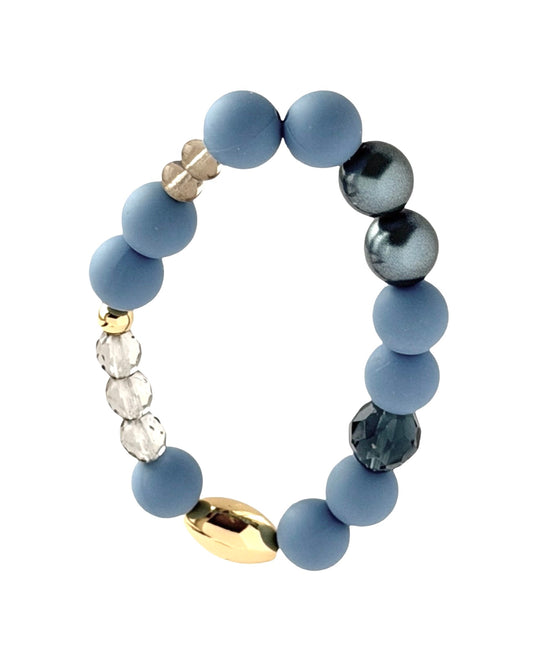 Honey Bunny Denim | Crystal, Gold & Silicone Bracelet