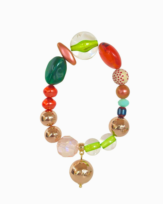 Cherry kiss crystal, vintage, rose gold beaded limited edition bracelet