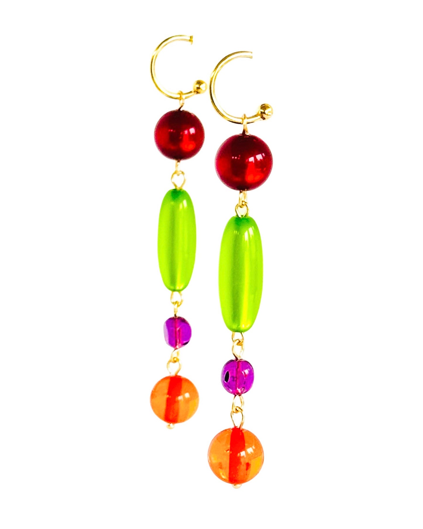 Prism princess berry crush drop hoop earrings