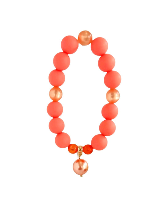 Crumpet Peach Melba Silicone & Lucite Crystal Bracelet