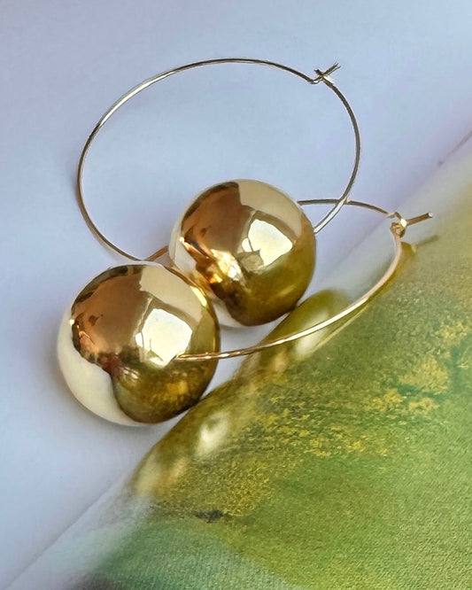 Laura Lee large gold ball hoops