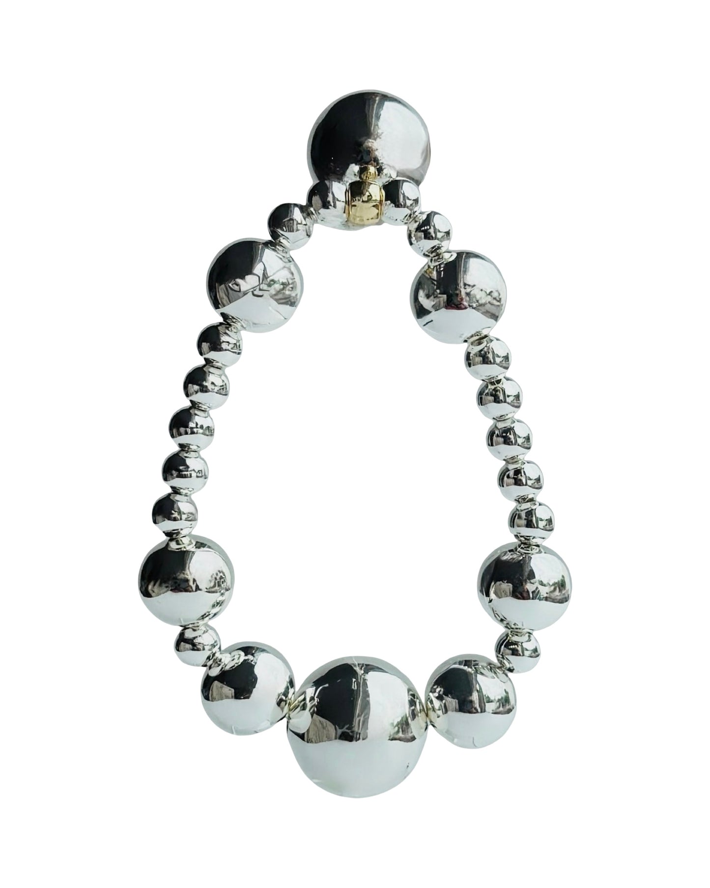 Lily Lulu silver beaded bracelet, drop silver charm