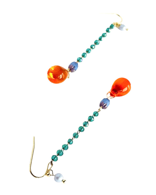 Rosie earrings in tangerine