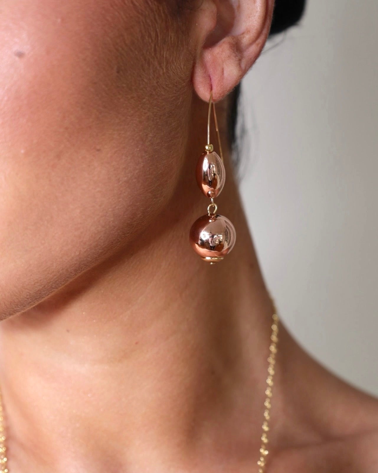 Lovie lot rose gold drop earrings