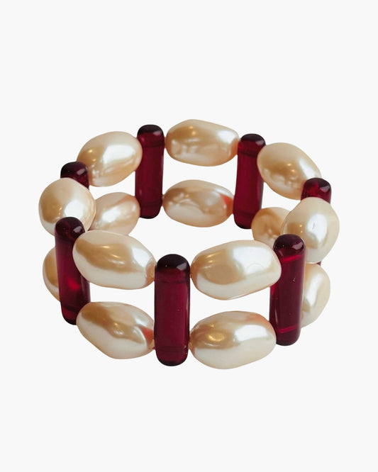 Julietta double vintage pearl crystal cuff