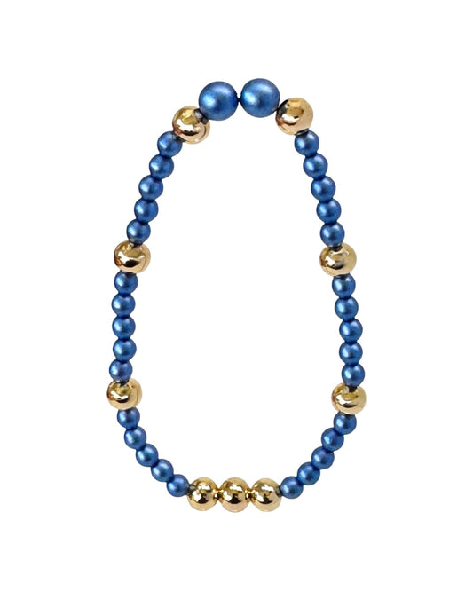 Baby Love Iridescent Sapphire Blue Fine Crystal & Gold Bracelet