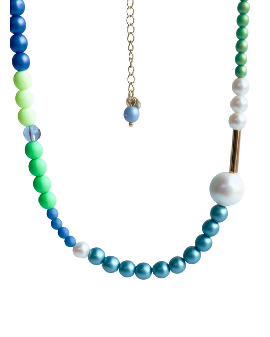 Rainbow princess carribean sea crystal pearl chocker