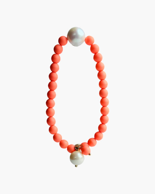 Lush lollipop peach crystal pearl bracelet