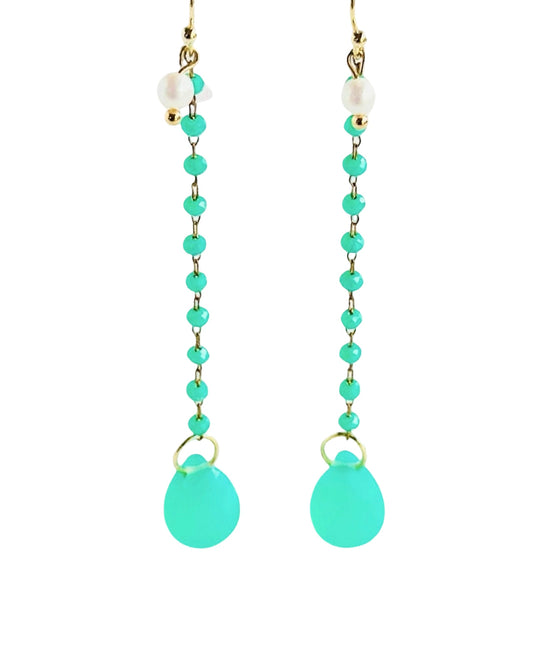 Rosie drop earrings in Aqua