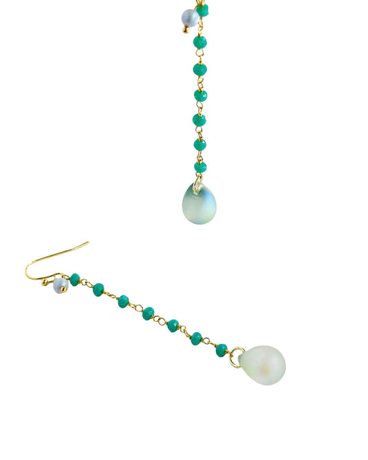 Rosie drop earrings in sea green