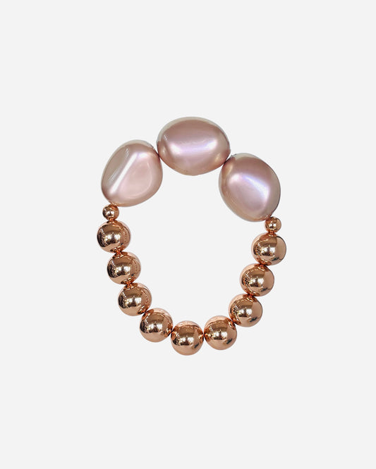 Gloria handmade crystal pearl + gold beaded bracelet