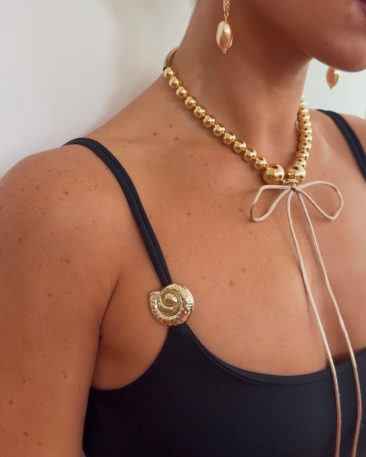 Paris 18k gold plated multi wear, silk chord necklace