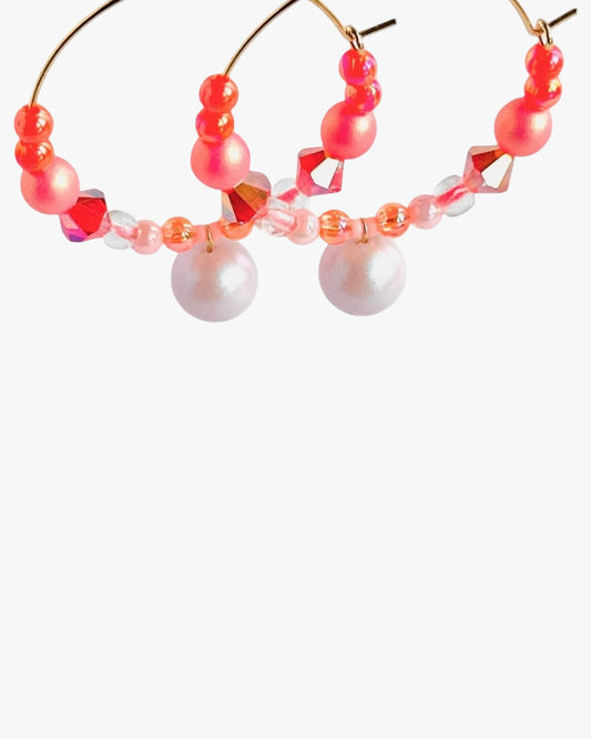 Rainbow hoops in pink sherbet