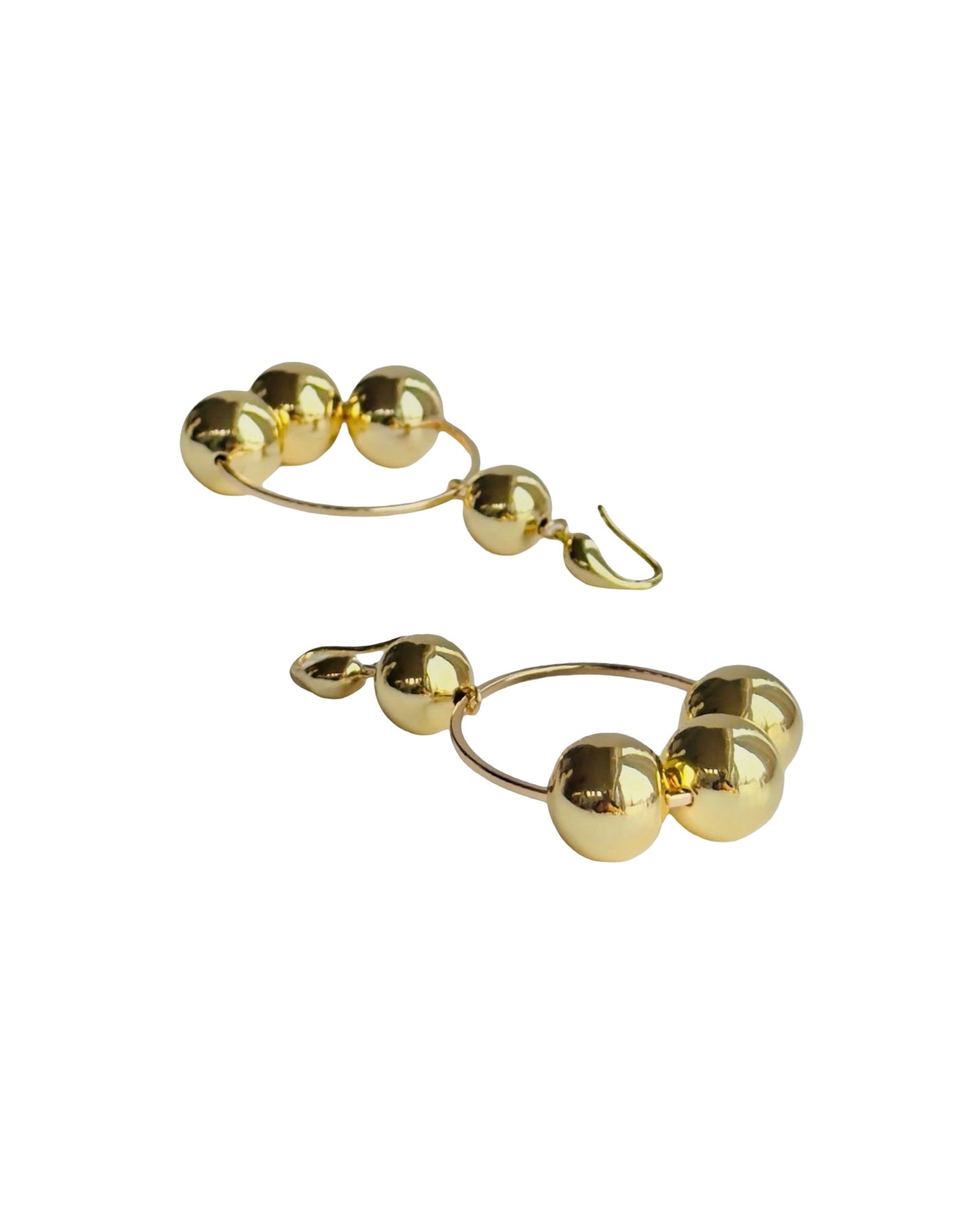 Maline gold drop hoop earrings