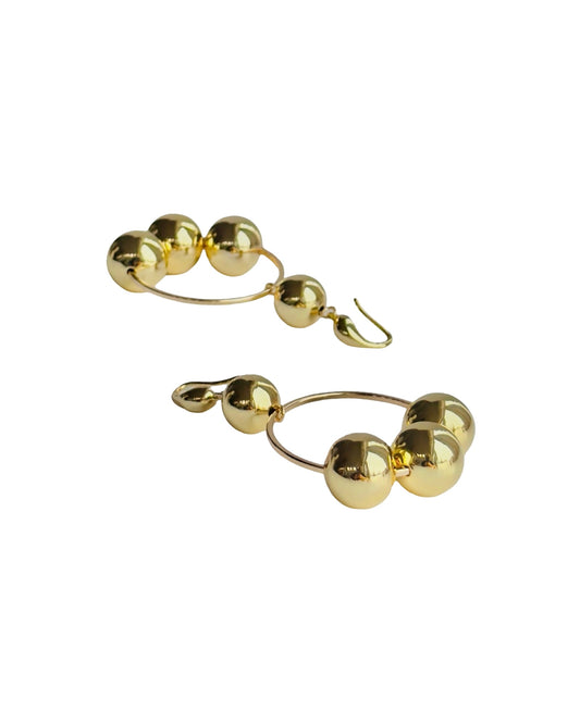 Maline gold drop hoop earrings