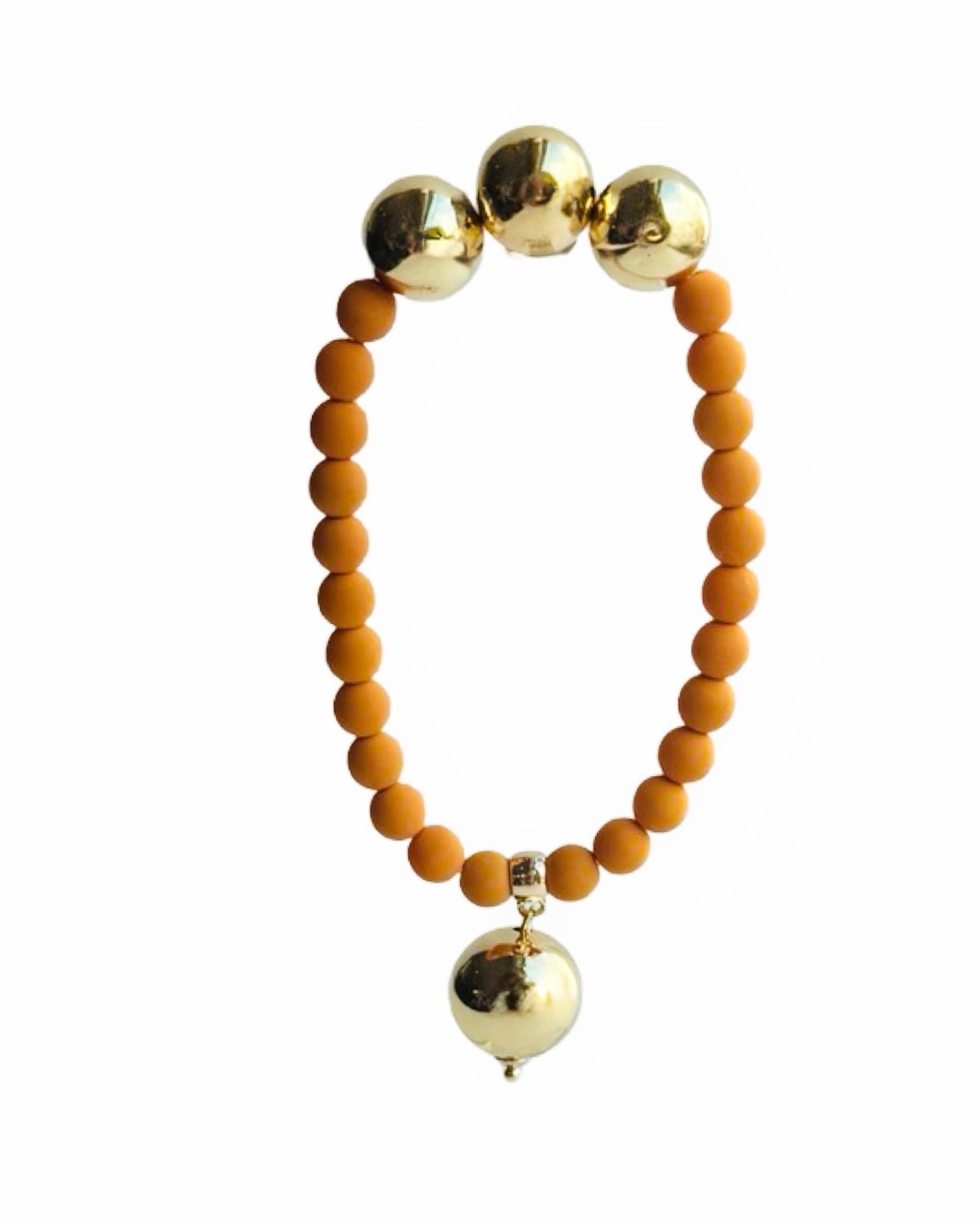 Betty boo tobacco Matt crystal pearl gold beaded bracelet